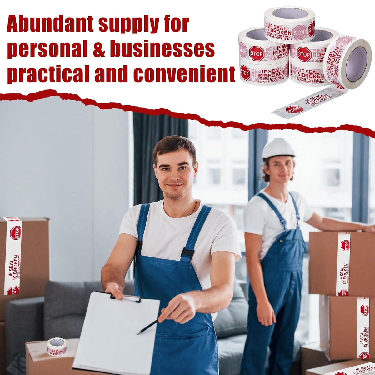 10 Rolls 2 Inch Security Packing Tape, Tamper Proof Tape, White