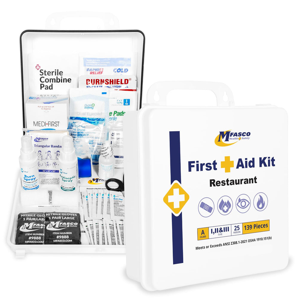 Restaurant First Aid Kit 2021 OSHA Class A Portable & Mountable