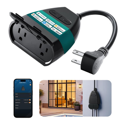 Matter Outdoor Smart Plug, Work with Alexa, Apple Home, Google Home
