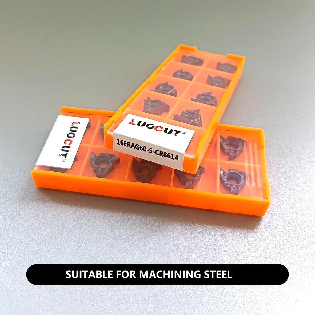 20PCS 16ER AG60 Lathe Threading Insert External 60 Degree Thread for Steel