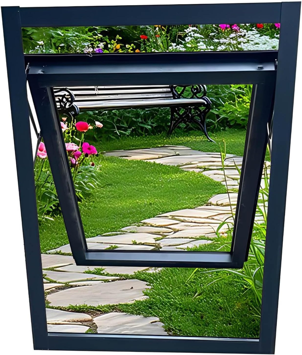 Hopper Window for Basement Bathroom, Aluminum Frame and Tempered Glass, 50mm Profiles, Soundproof and Thermal
