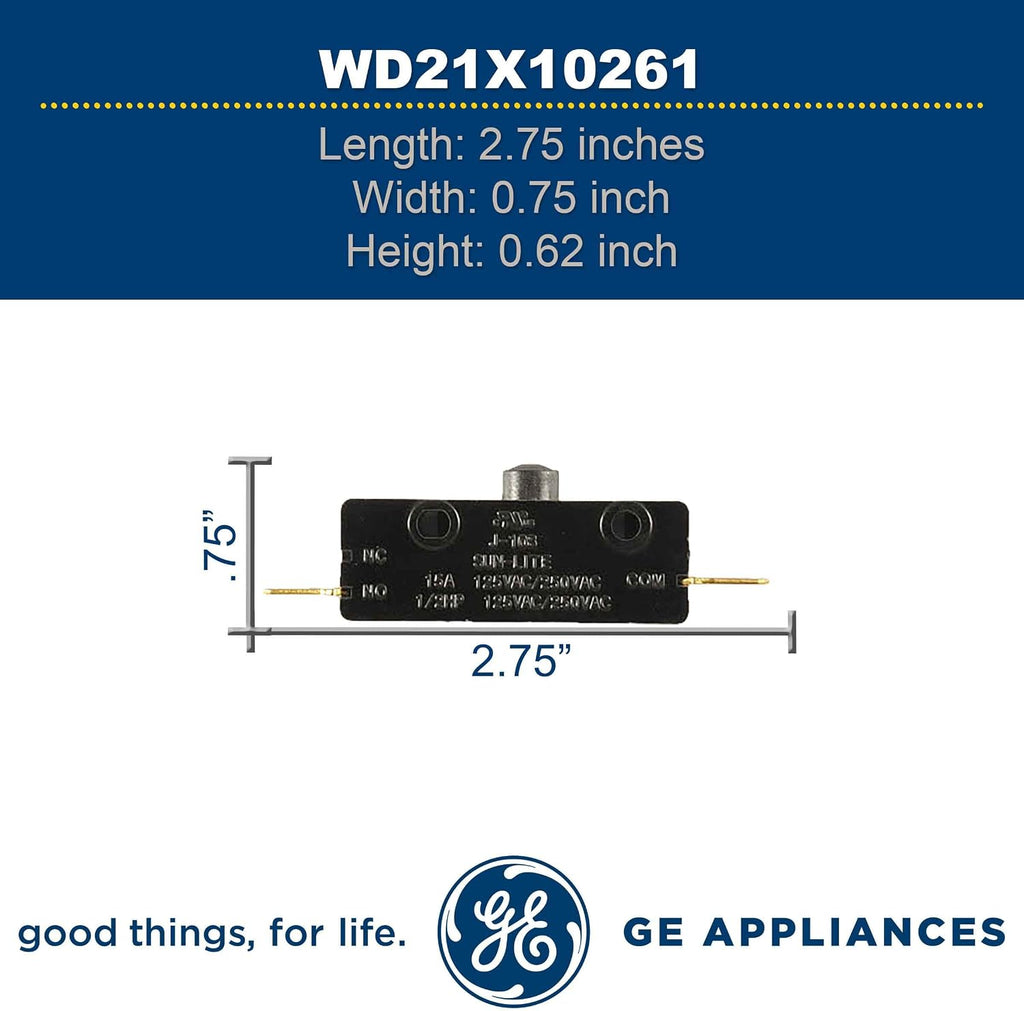 GE WD21X10261 Genuine OEM All Purpose Switch/Interlock Switch for GE Dishwasher