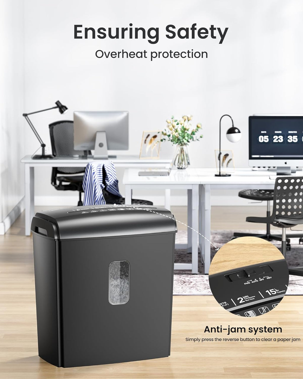 8-Sheet Micro Cut Paper Shredder P-4 High Security for Home Office Use with Handle, Shreds Credit Card/Staple 4
