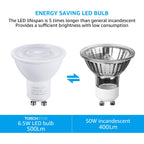 6-Pack GU10 LED Bulbs Dimmable, 5000K, UL Listed