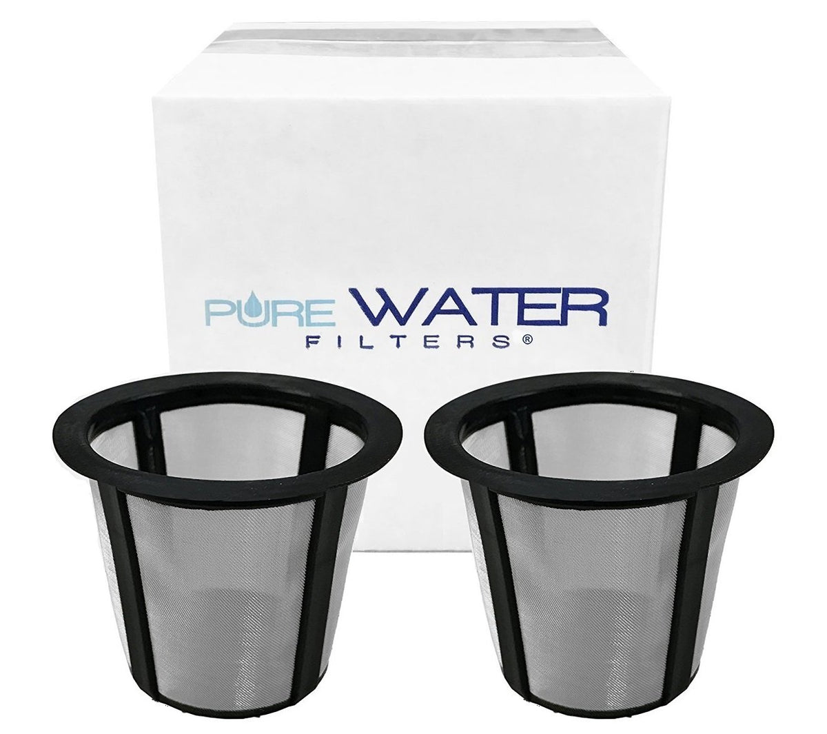 PureWater Filters Reusable Coffee Basket Mesh Filter for Single Serve Brewer Models B30, B31, Mini, B40, B50, B60, B70 (2 Pack)