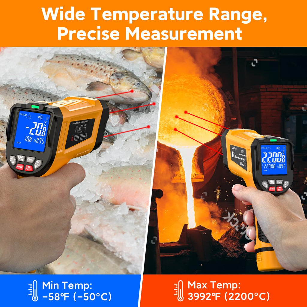 SURPEER Infrared Thermometer Temperature Gun 3992°F 50:1