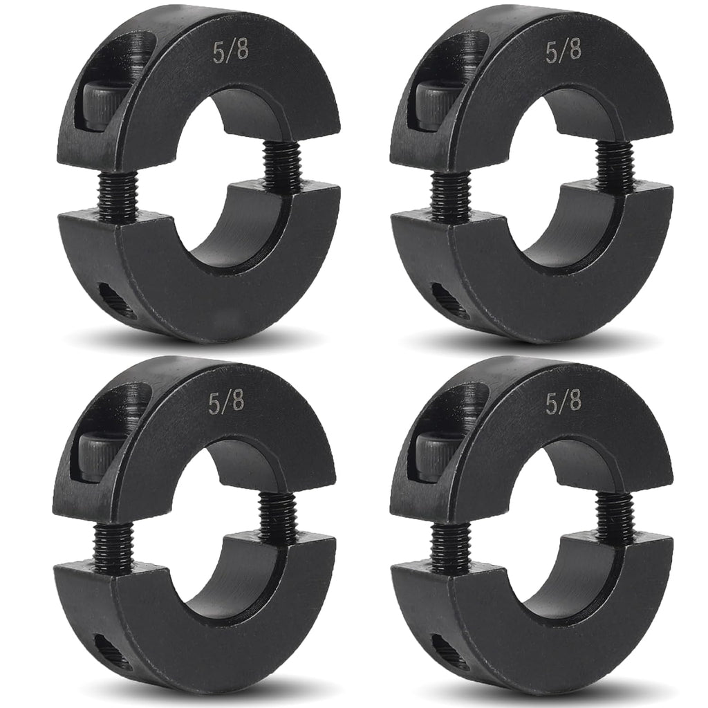 TonGass 5/8" Bore Double Split Clamp-On Shaft Collars Screw Set