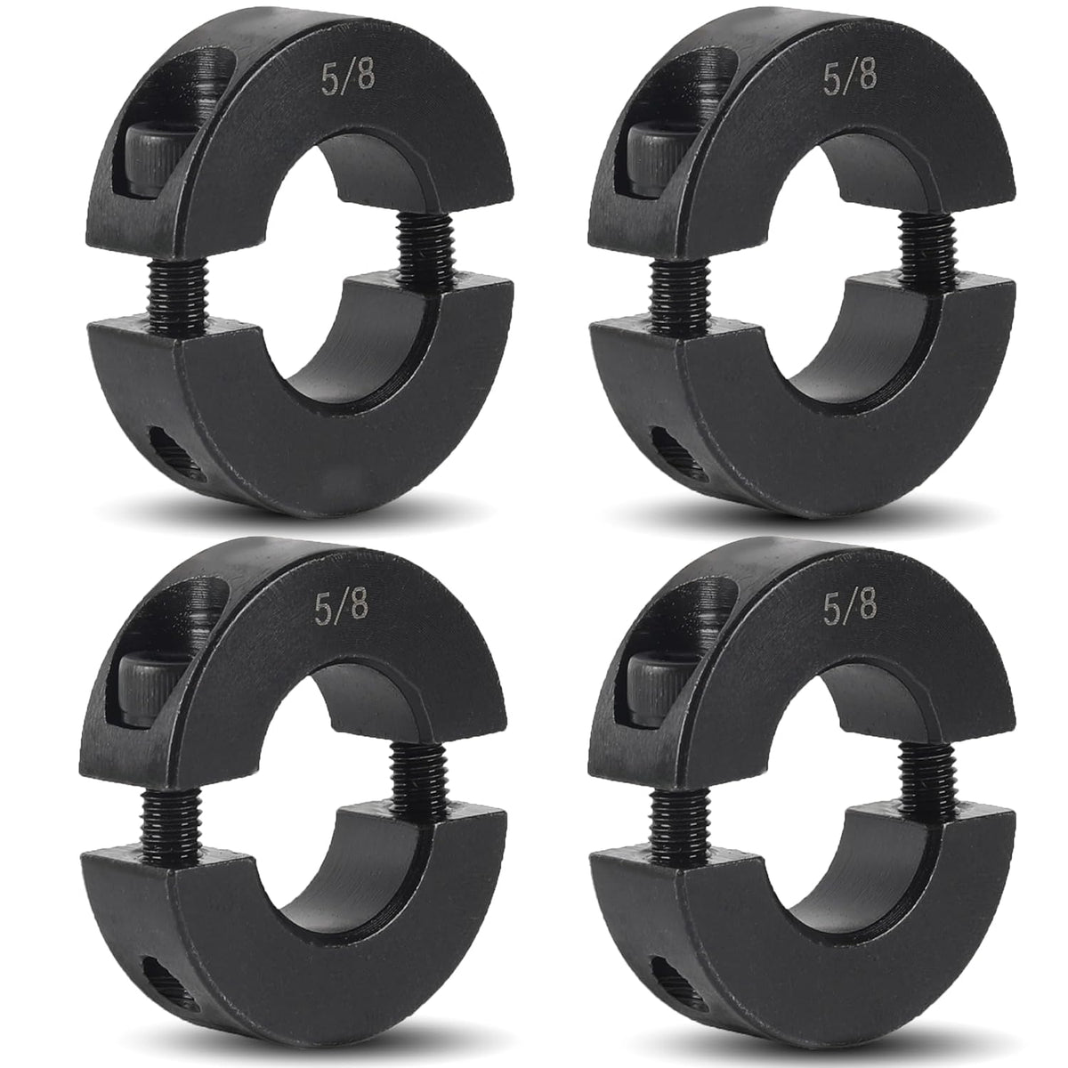 TonGass 5/8" Bore Double Split Clamp-On Shaft Collars Screw Set