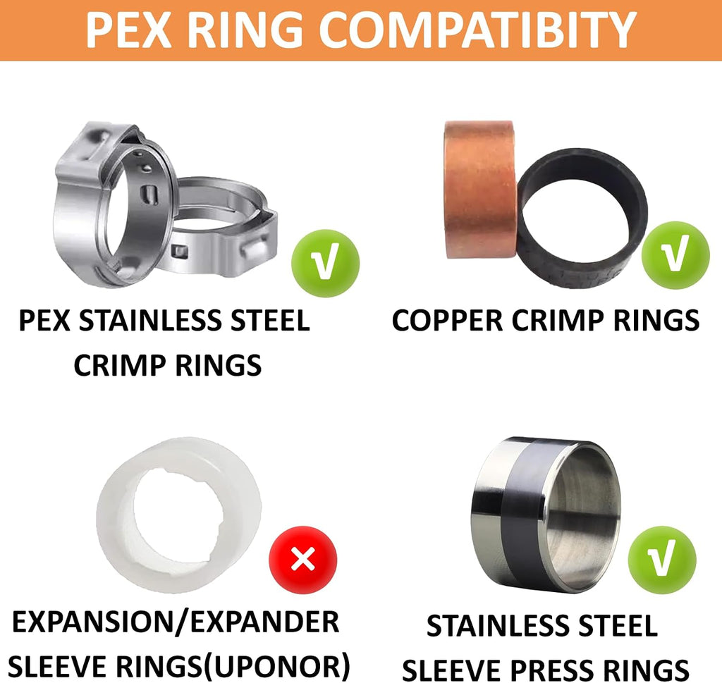 2 Pack PEX Fittings 3/4" PEX Crimp Brass Tee for Potable Water Distribution and Hydronic Heating