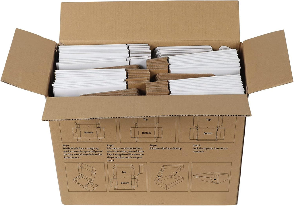 9x6x2 Shipping Boxes Set of 50, White Small Corrugated Cardboard Box, Mailer Box