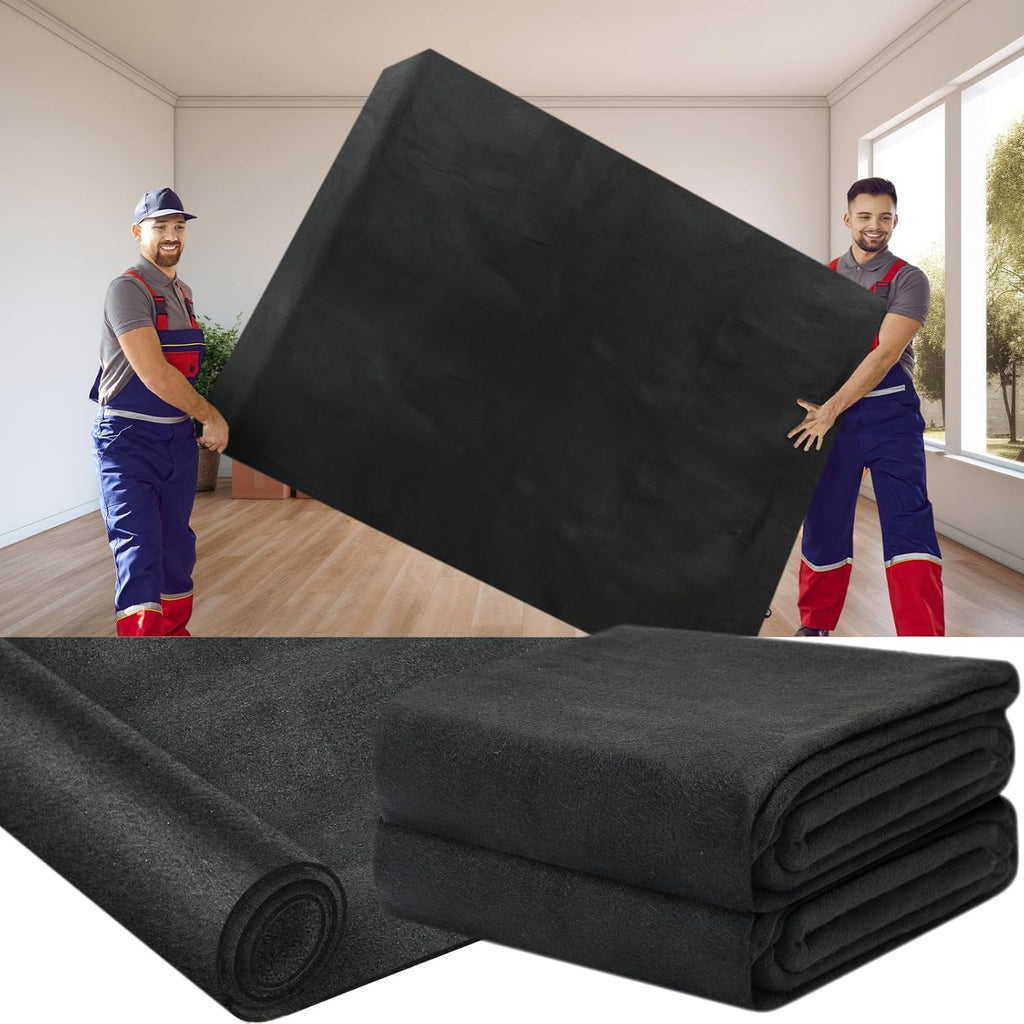 2 Pcs 80" X 144" Extra Large Moving Blankets Heavy Duty, Black