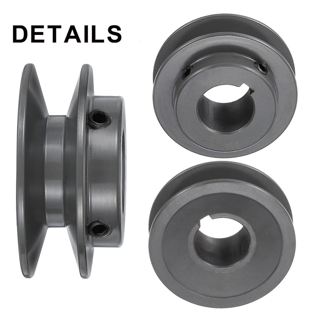 uxcell BK25-1 V-Belt Sheave 1" Bore, x 2.65" OD, Single Groove Web Sheave