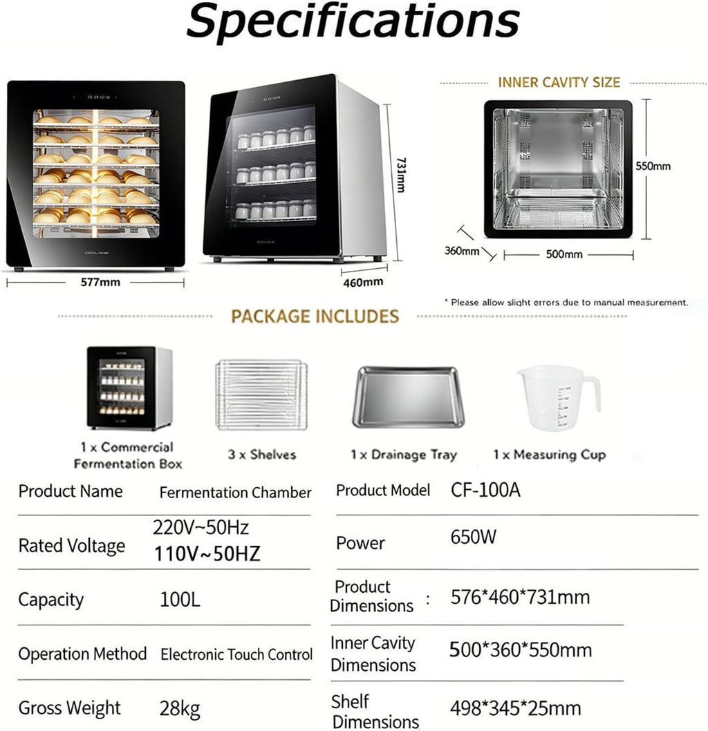 Bread Dough Proofer Cabinet | Digital Temp Control for Home Bakery