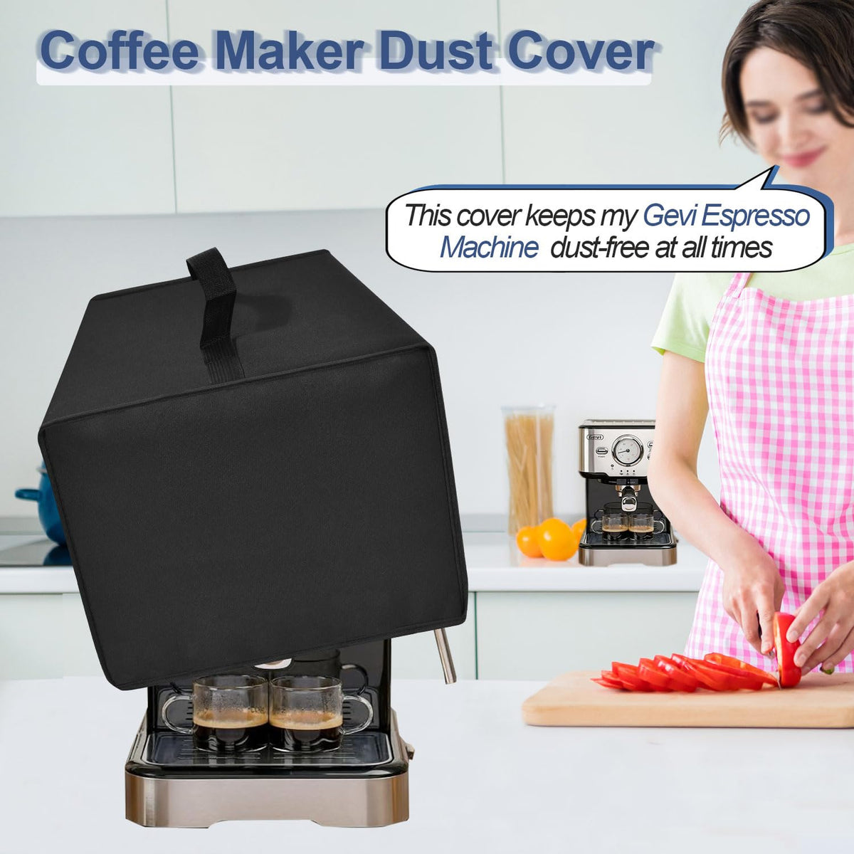 NUENSS-ROR Cover for Gevi Compact Super Automatic Espresso Machine (Black)