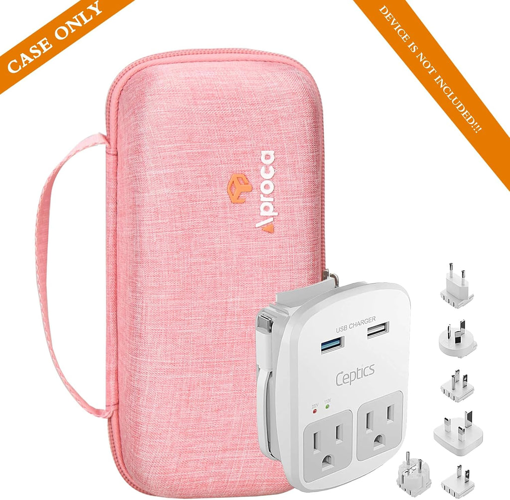 Red Hard Travel Storage Protective Case, for Ceptics World Travel Adapter Kit