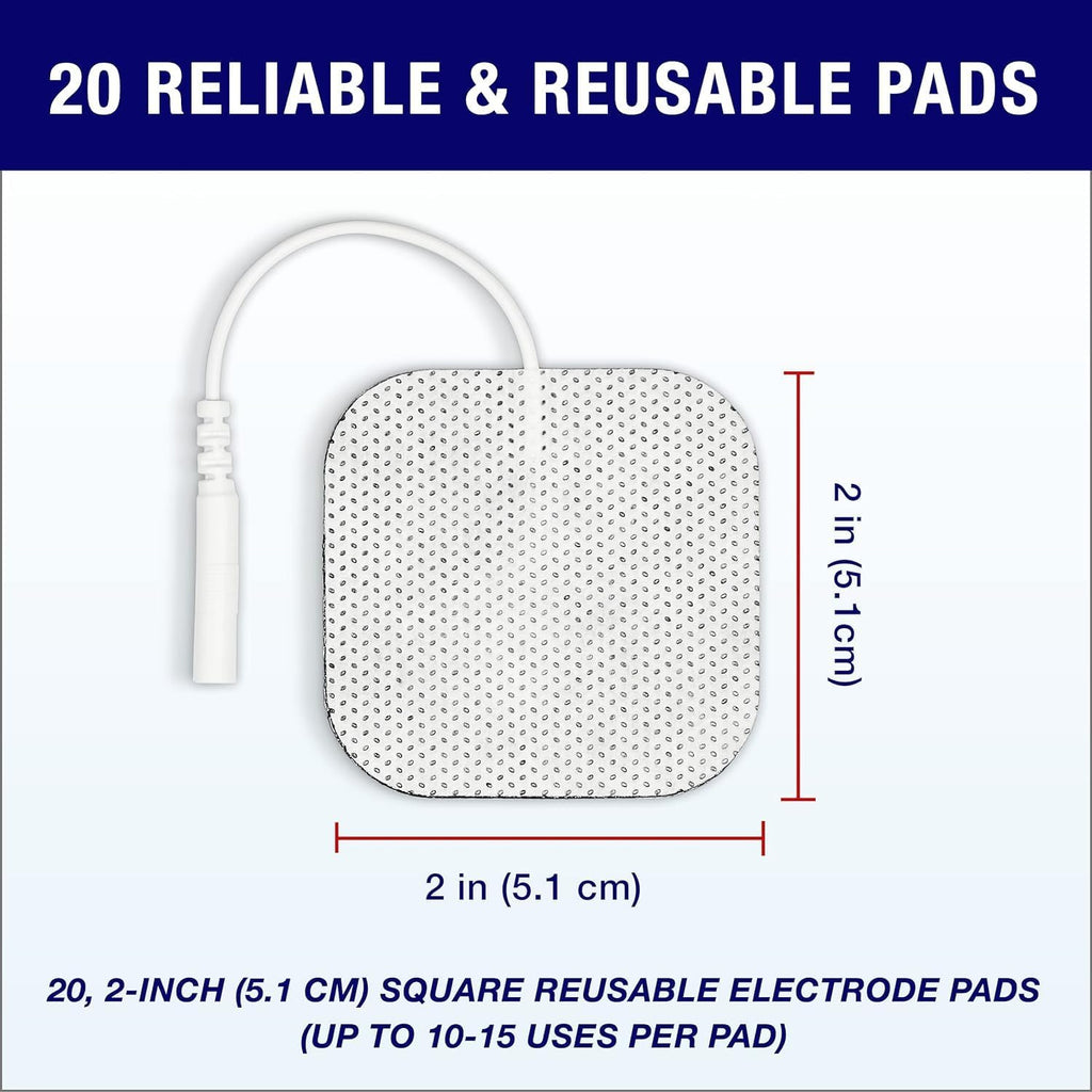 Tens Unit Electrodes Pads 2x2 20 Pcs Replacement Pads Electrode Patches for Electrotherapy
