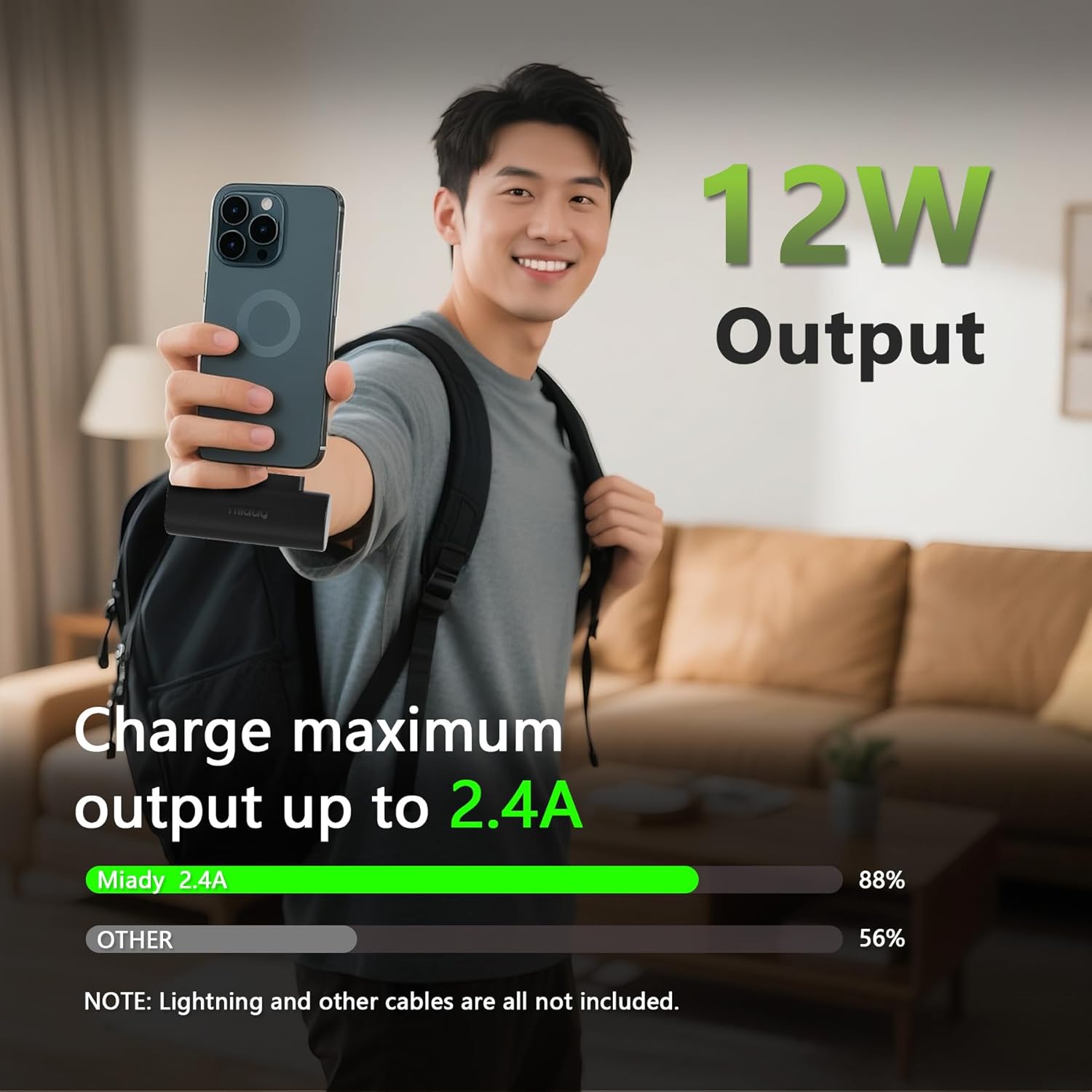 2-Pack 5000mAh Mini Portable Charger with Built-in Type C Connector, USB-C Output Charging Small Power Bank