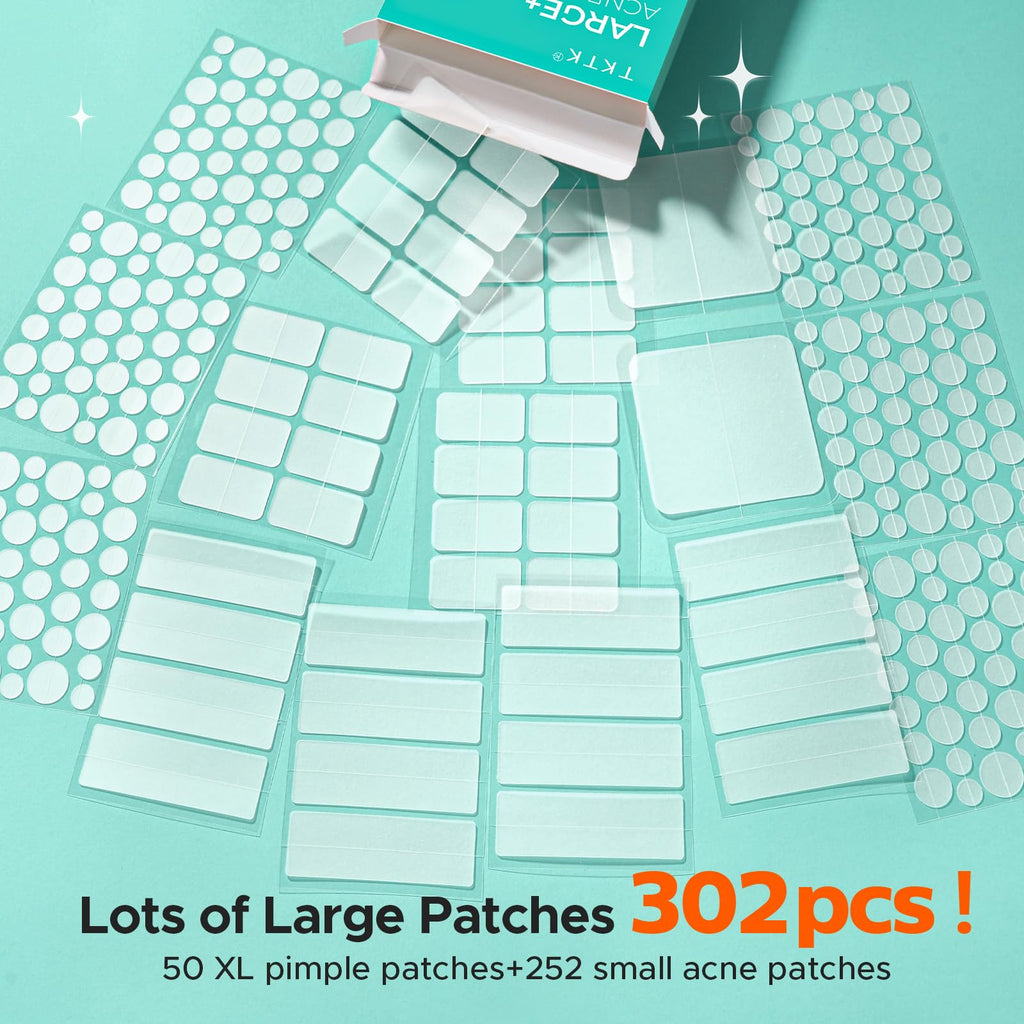 Large Pimple Patches for Face & Body Zit Breakouts, 7 Sizes 302 Count
