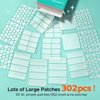 Large Pimple Patches for Face & Body Zit Breakouts, 7 Sizes 302 Count