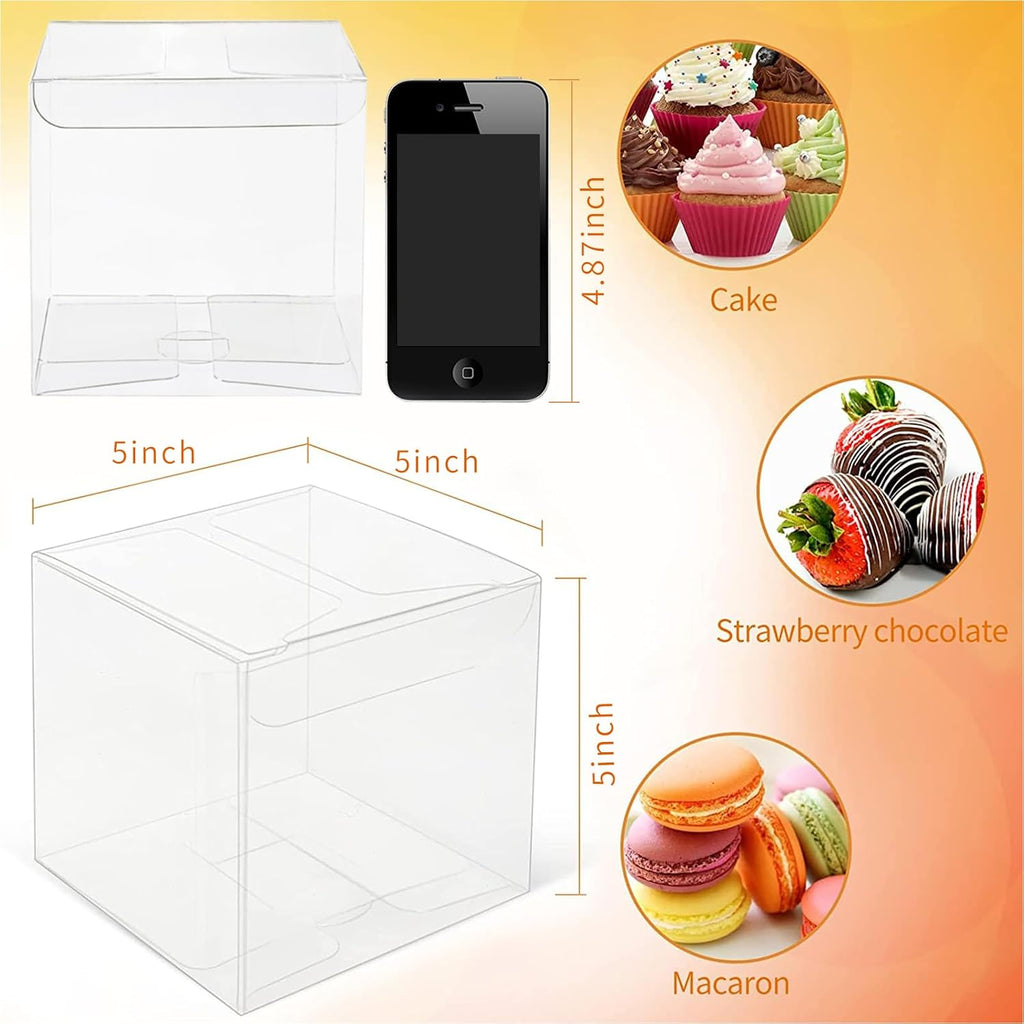 5x5x5 Inches Clear Gift Boxes 35 Pcs Clear Boxes for Favors