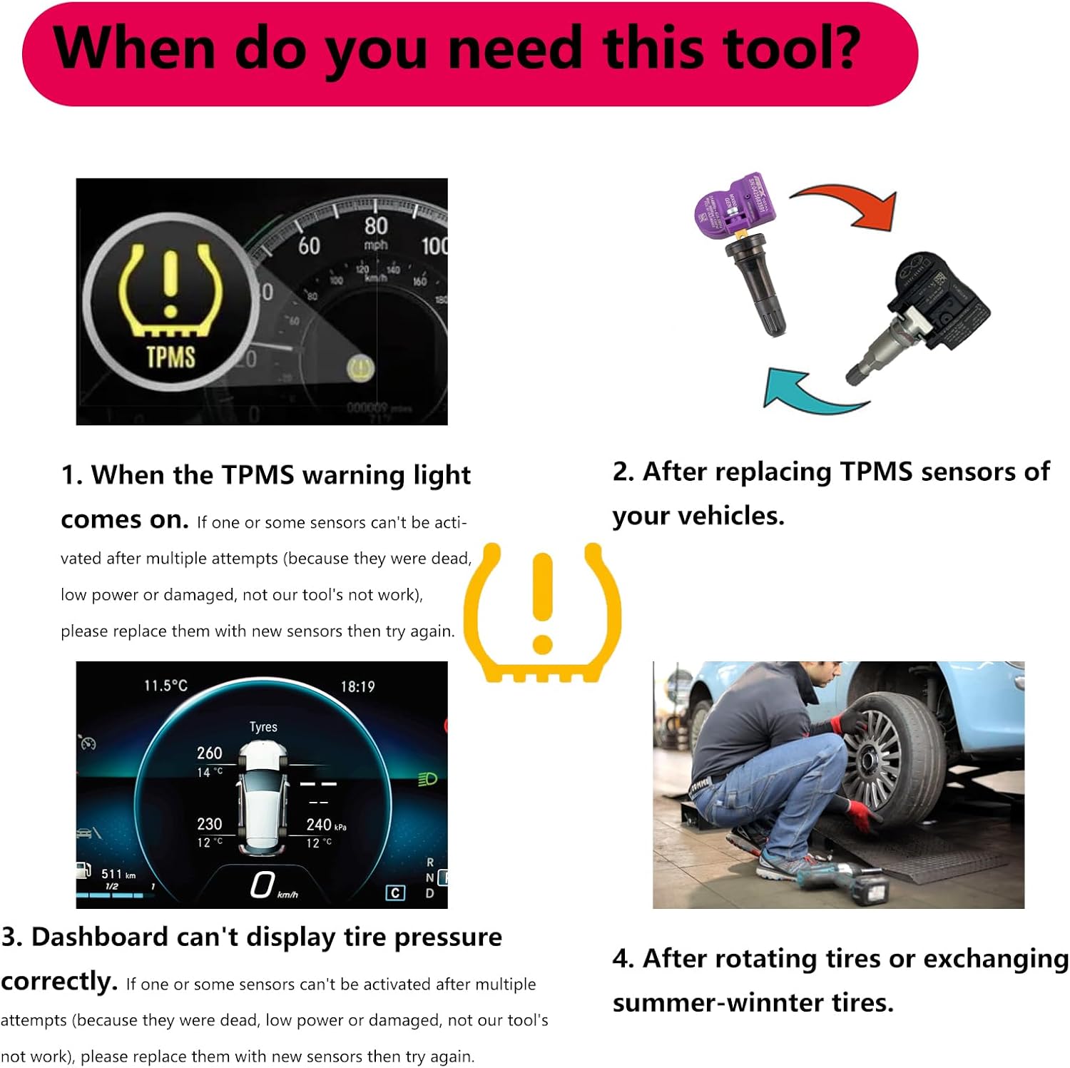 Chevy TPMS Relearn Tool with Battery GM TPMS Relearn Tool Chevy TPMS Reset Tool TPMS Programming Tool for GM