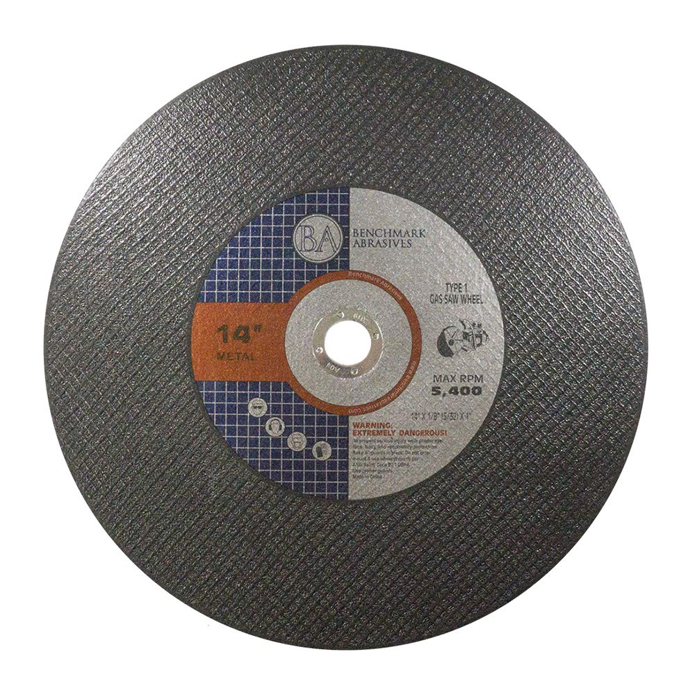 Benchmark Abrasives 14" Aluminum Oxide Type 1 Cut Off Wheels, 1" Arbor