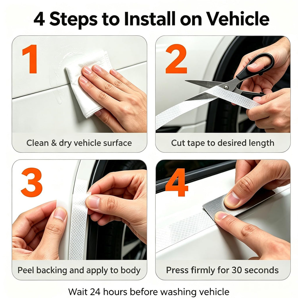 Reflective Tape, 1" x 16.4ft Waterproof Self Adhesive Dot Safety Reflector