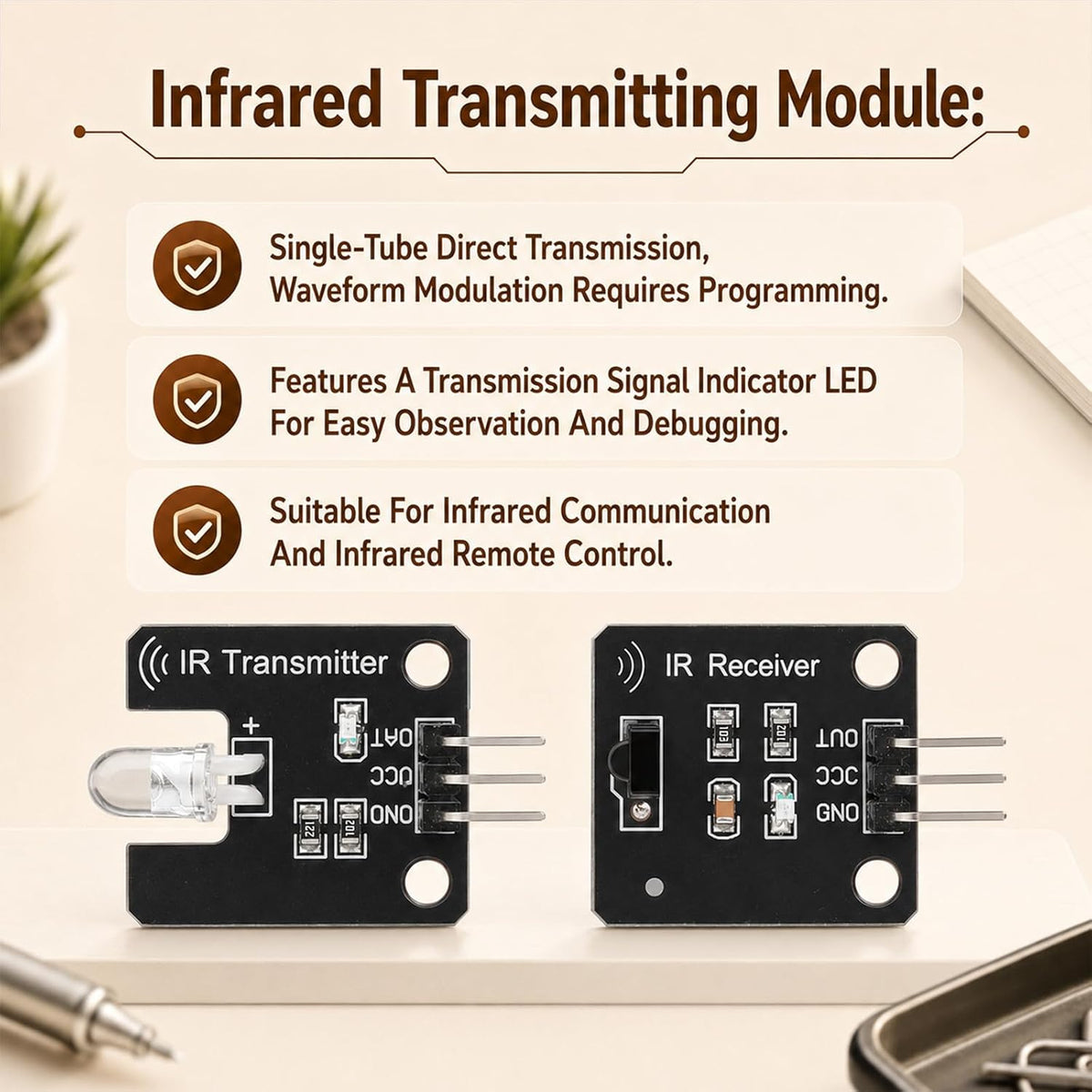 4PCS Digital 38khz Ir Receiver Sensor Module + 4PCS Ir Transmitter Sensor Module Kit for Electronic Building Block