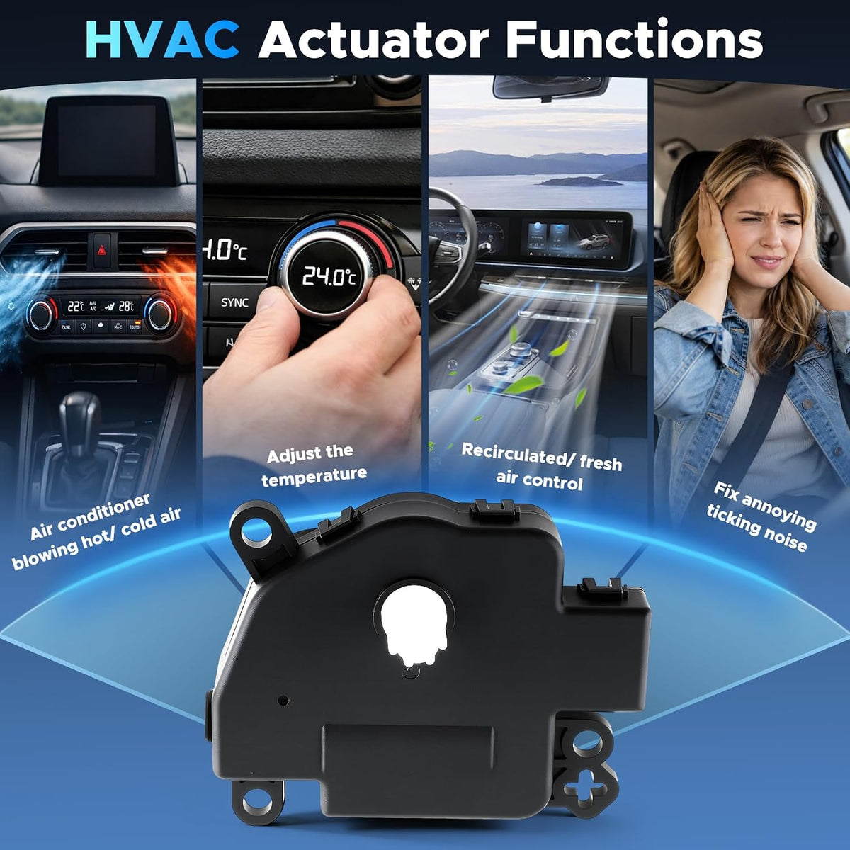 HVAC Heater Blend Door Actuator Compatible with Dodge Ram 1500 2009-2018