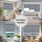 Light Filtering Roller Shades for Indoor Windows, 14" W x 72" H, Grey