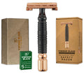 Double Edge Safety Razor for Men + 5 Swedish Steel Blades + Luxury Case. Smooth, Reusable, Eco-Friendly (Chieftain