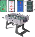 54" 4-in-1 Multi Game Table, Foldable Combo Game Table Set with Ping Pong, Hockey, Pool Billiards and Foosball for