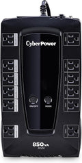 LE850G UPS Battery Backup & Surge Protector | 850VA/460W, Line Interactive, AVR, 12 Outlets (4 Wide-Spaced), RJ11