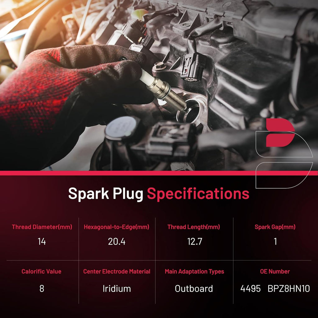 BDFHYK 4 Pack Iridium Spark Plugs Replacement for 4495 BPZ8HN10