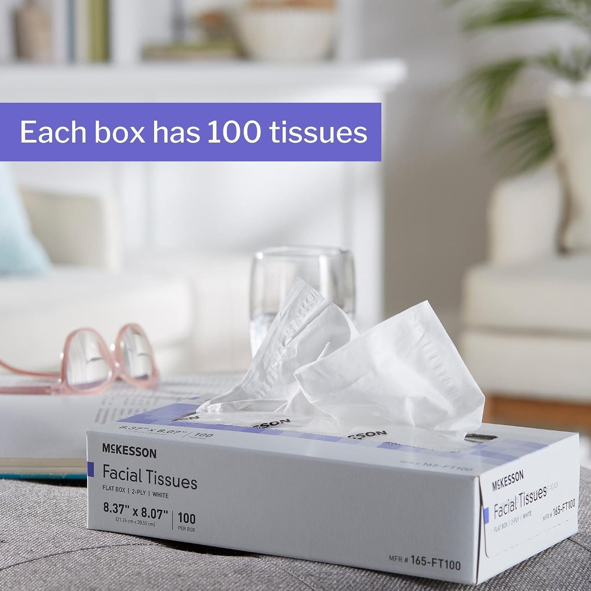Facial Tissues Boxes Bulk Tissue, 3000 ct, 100 per Pack
