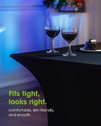 Spandex Tablecloth 6ft 2 Pack Black