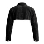 Leather Welding Cape Sleeve, Welder Jacket, Black S
