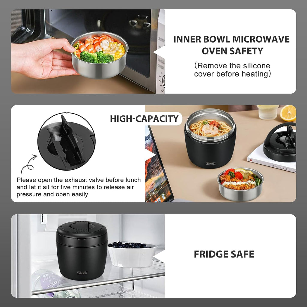 Thermo Food Jar for Hot Food Adults 32OZ Soup Thermo Lunch Containers Wide Mouth Vacuum Insulated Stainless Steel