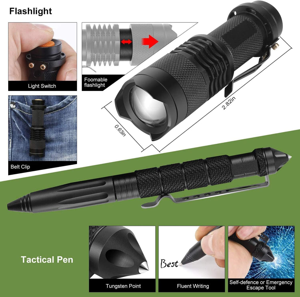 Survival Kit 17 in 1, Survival Gear and Supplies for Adult Teen Men, Survival Case, 2025 Xmas Holiday Surprise Gift