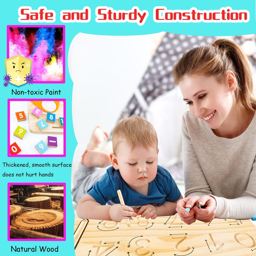 Montessori Toys for 3 4 5 Year Old,Double-Sided Preschool Learning Toys for Toddlers age 2-4,Educational Math