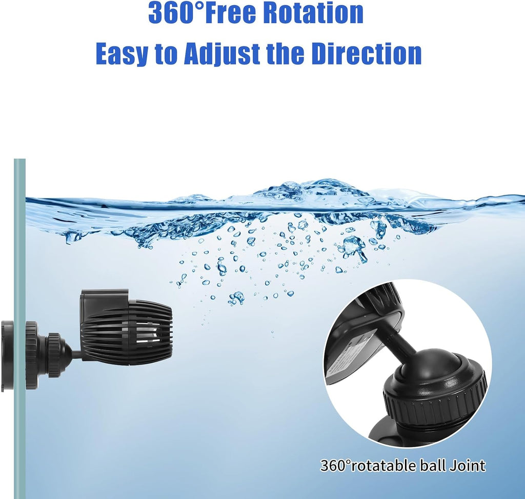 Aquarium Wavemaker Circulation Pump, 480GPH Fish Tank Powerhead, Submersible Water Pump, Magnetic Base