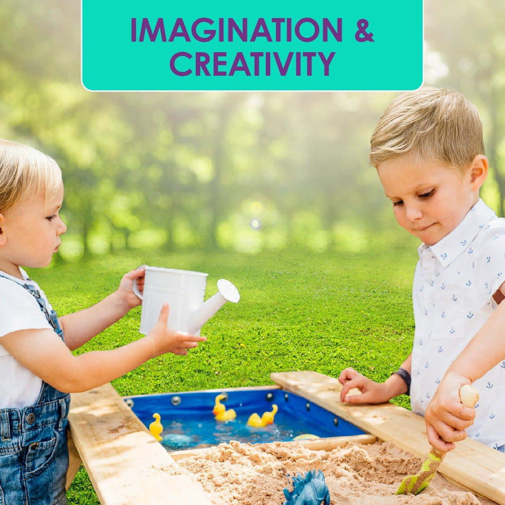 Surfside Wooden Sand and Water Picnic Table - Sensory Table Activity for Kids, Toddler Summer Outdoor Toys, Sturdy