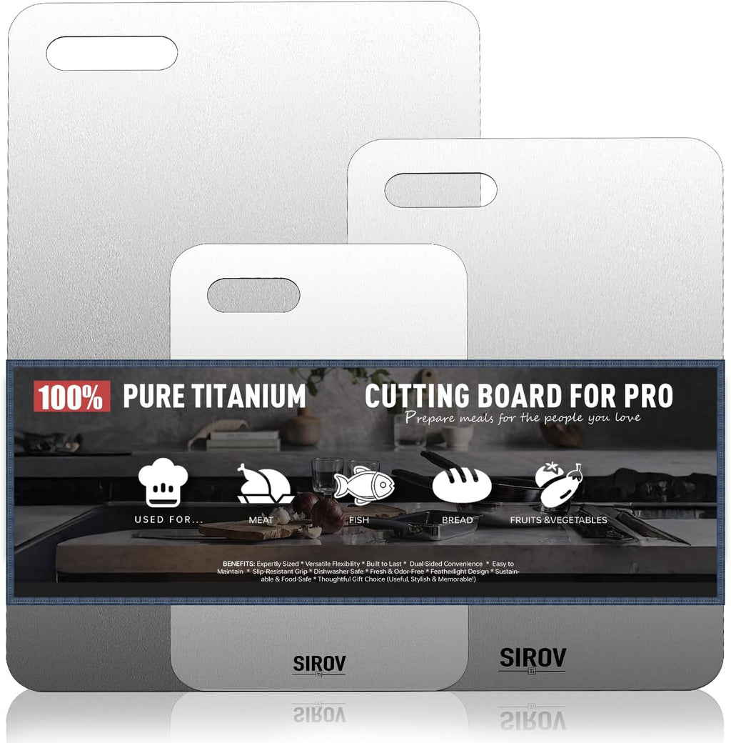 Katori Titanium Cutting Board, 100% Pure Titanium Cutting Boards For Kitchen, Best Non Toxic chopping board