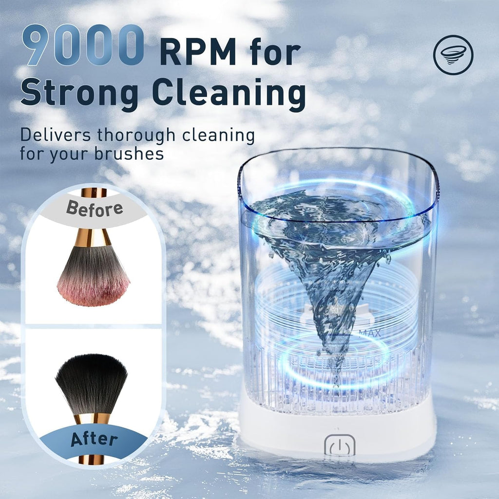 Electric Makeup Brush Cleaner - 12000 RPM Makeup Brush Cleaning Machine, IP65 Waterproof Automatic Makeup Brush