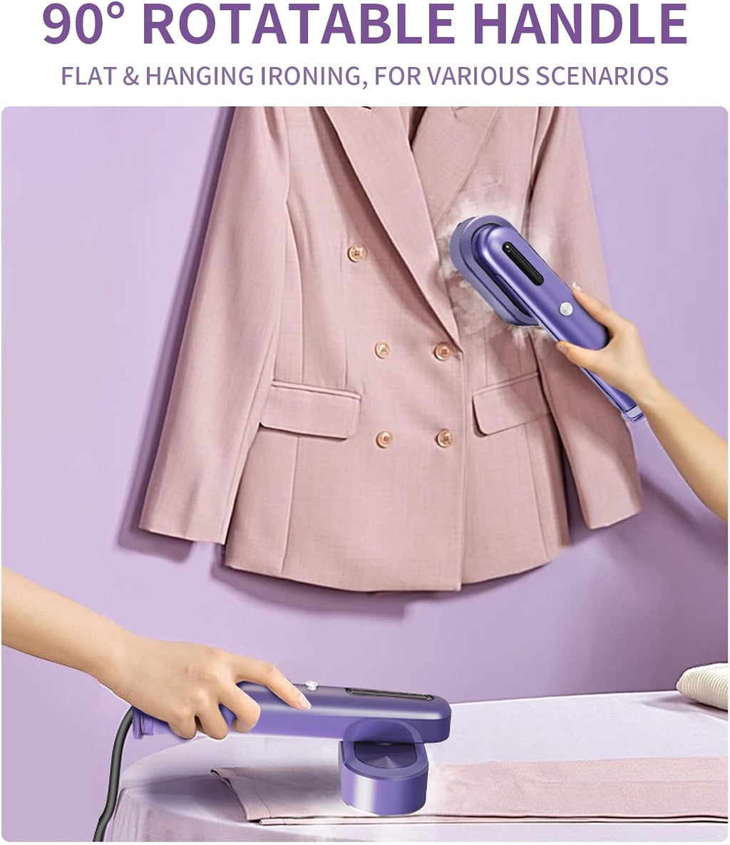 Steamer for Clothes, 2-in-1 Portable Handheld Garment Steamer & Iron with Self-Cleaning, 1200W Powerful & 30s Fast