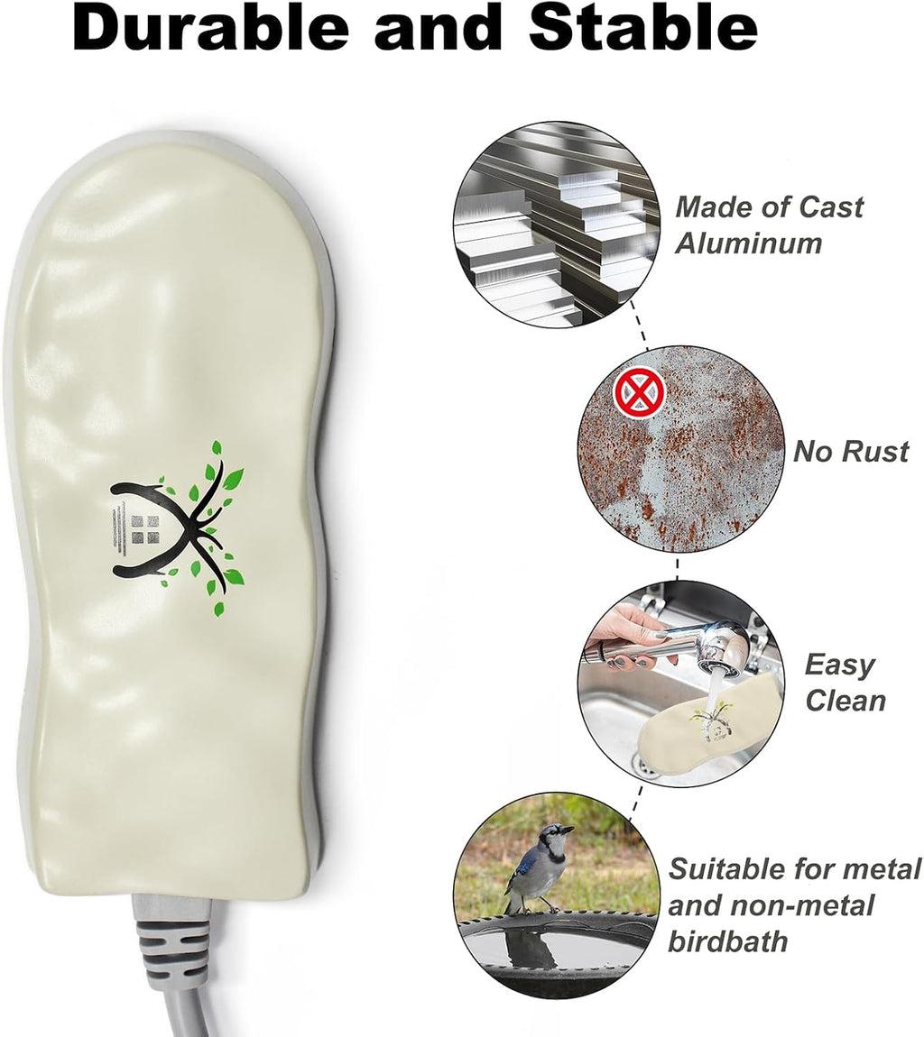 Bird Bath Heater for Outdoors in Winter, Birdbaths Deicer with Thermostatically Controlled, Made of Heavy Duty