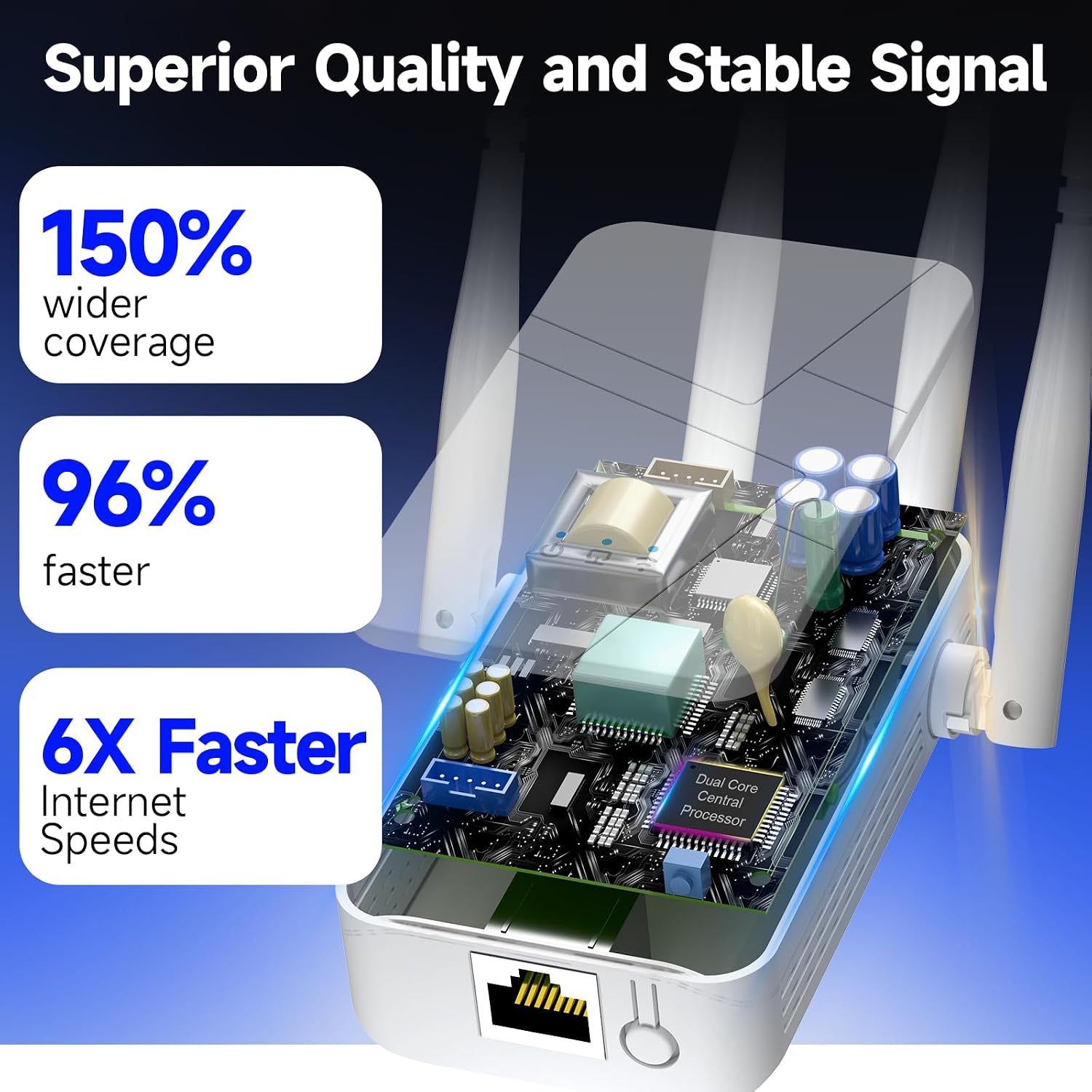 2026 WiFi Extender Signal Booster for Home, 15000sq.ft Wireless Internet Repeater, Long Range WiFi Booster and Signal