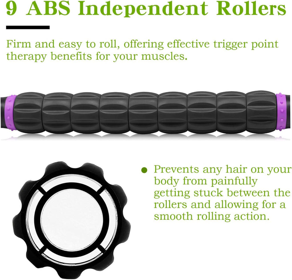 Muscle Roller Massage Roller Stick- Deep Tissue Fascia Blaster for Myofascial Pain Relief, Lymphatic Drainage & Body