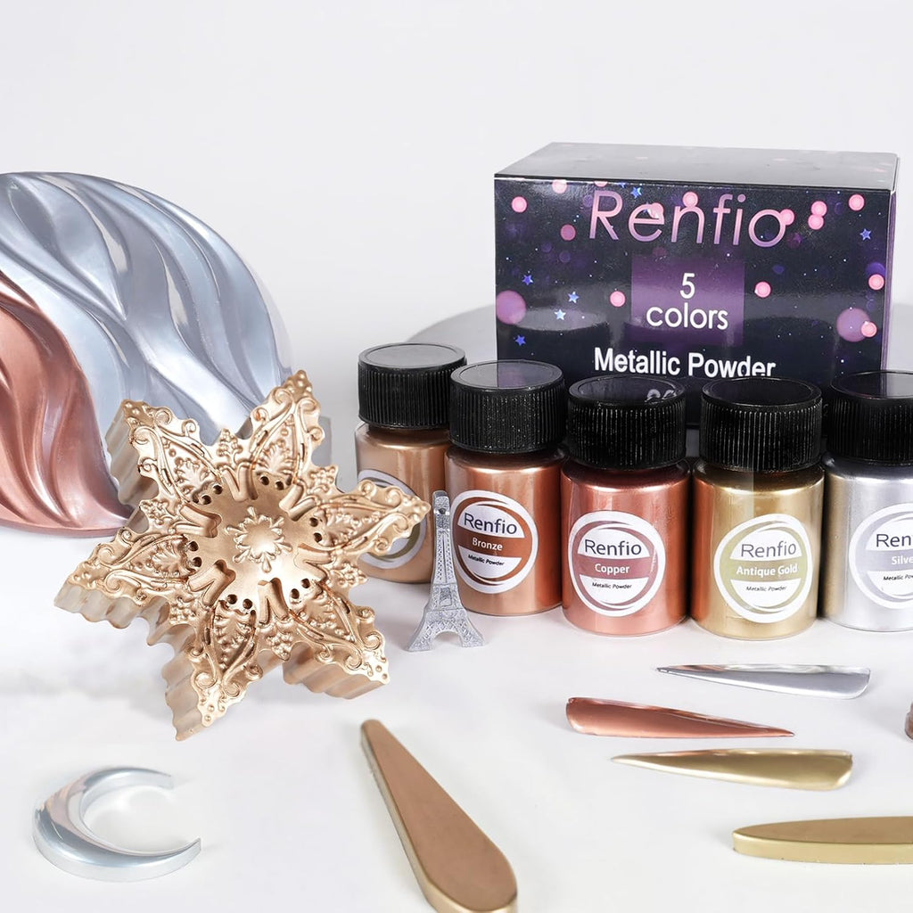 Metallic Pigment Powder, 5 Colors Gold Mica Powder for Resin | 6 X 20ml Metal Powder, Resin Color Pigment, Color