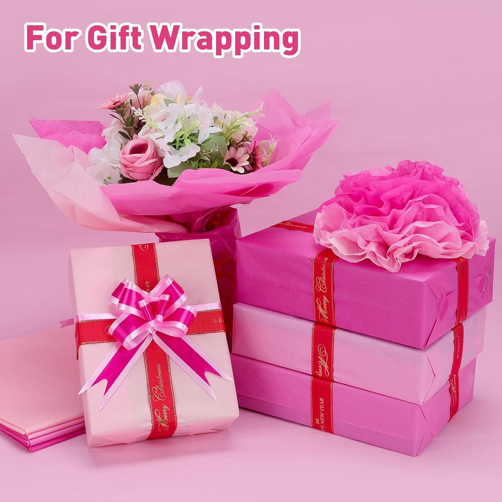 200 Pcs Pink Tissue Paper for Gift Bags,14"X20" Tissue Paper Bulk